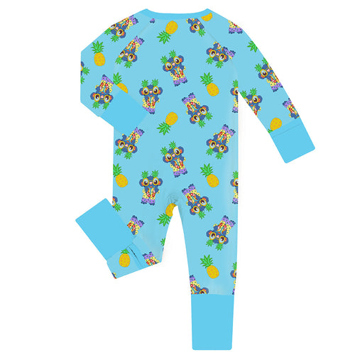 Pineapple Monster Baby Bamboo Zipper Romper Pajamas