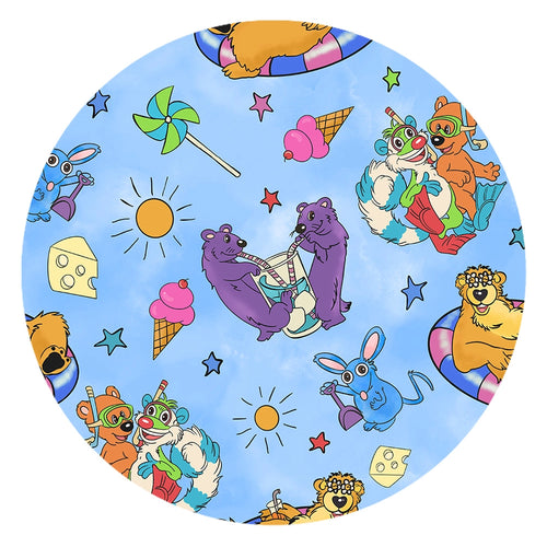 Bear Summer Beach Baby Bamboo Zipper Romper Pajamas