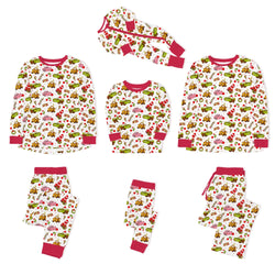 Christmas Cartoon Car Bamboo Family Matching Pajamas
