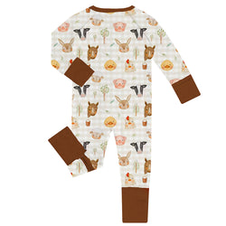 FancyPrince Animal House Car Plaid Baby Bamboo Zipper Romper Pajamas