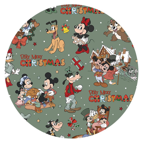 Christmas Merry Mouse & Pup Squirrel Pals on Sage Baby Bamboo Zipper Romper Pajamas