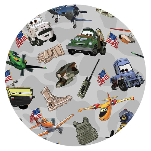 Camo Adventure Car and Airplane Baby Bamboo Zipper Romper Pajamas