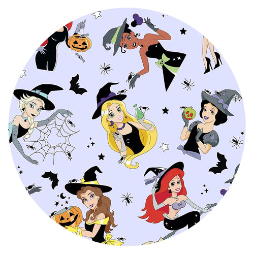 Halloween Princess Pumpkin Bats Purple Kids Bamboo Long Sleeves Dress