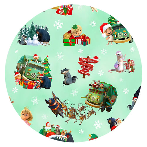 Christmas Mint Holiday Truck and Animal Friends Bamboo Family Matching Pajamas