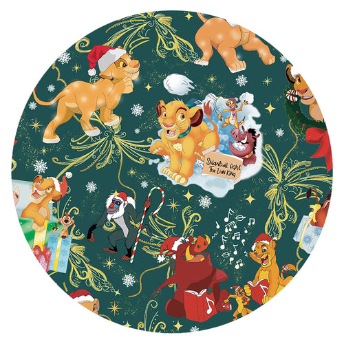 Christmas Safari Lion and Friends on Forest Green Kids Bamboo Two-Piece Pajama Set