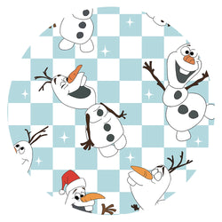 Christmas Big Face Snowman Green Checkered Bamboo Family Matching Pajamas