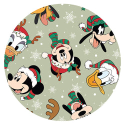 Christmas Mouse and Duck Pals on Forest Green Bamboo Family Matching Pajamas