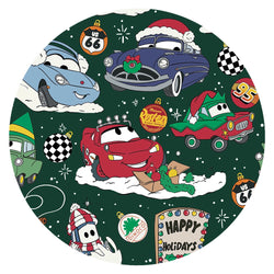 Christmas Car Snow Forest Green Bamboo Family Matching Pajamas