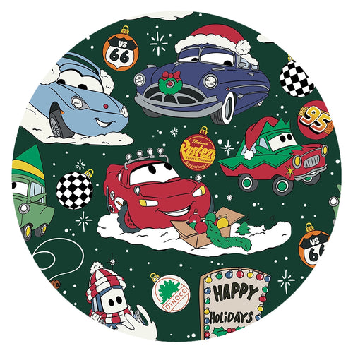 Christmas Car Snow Forest Green Baby Bamboo Zipper Romper Pajamas