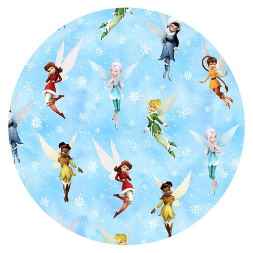 Winter Forest Fairy Friends on Blue Kids Bamboo Two-Piece Pajama Set