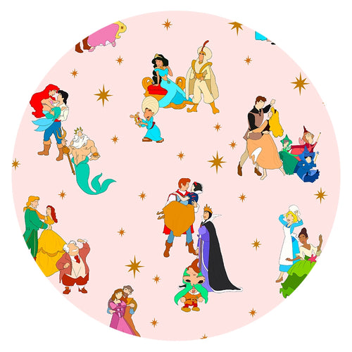 Pink Princess and Prince Stars Kids Bamboo Two-Piece Pajama Set