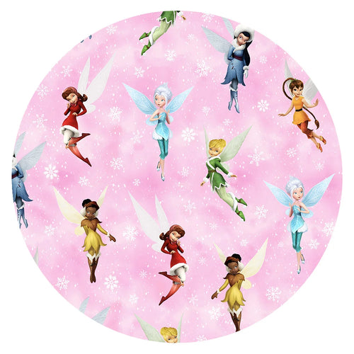 Winter Forest Fairy Friends on Cotton Pink Kids Bamboo Two-Piece Pajama Set