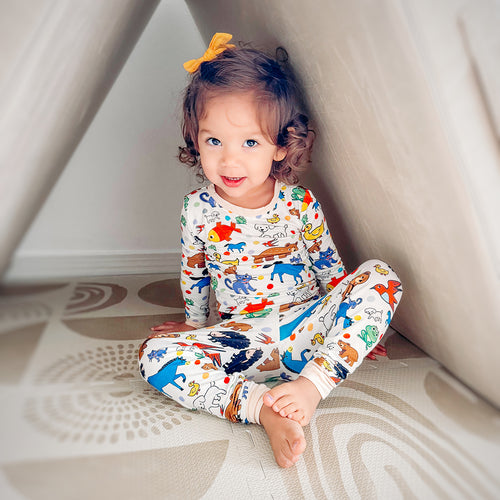 FancyPrince Animal Print Kid Bamboo Two-Piece Pajama Set