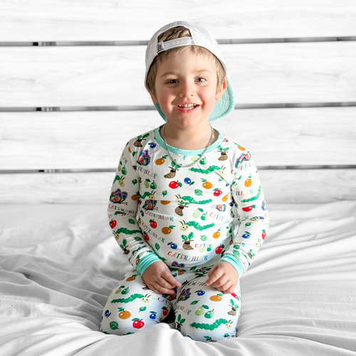 FancyPrince Caterpillar Butterfly Print Kid Bamboo Two-Piece Pajama Set