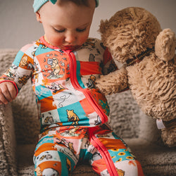 Cuddly Little Bear and friends Bamboo Zipper Pajamas