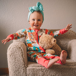 Cuddly Little Bear and friends Bamboo Zipper Pajamas