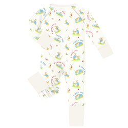 FancyPrince Mother's Day Bunny Love Baby Bamboo Zipper Romper Pajamas