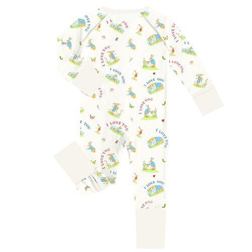 FancyPrince Mother's Day Bunny Love Baby Bamboo Zipper Romper Pajamas