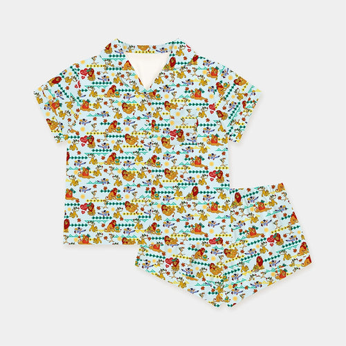 Mother's Day Lion Bamboo Family Short Matching Pajamas