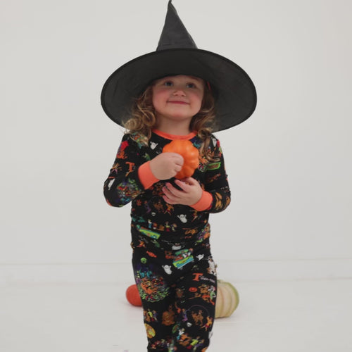 Halloween Mystery Great Dane Dog Kids Bamboo Two-Piece Pajama Set